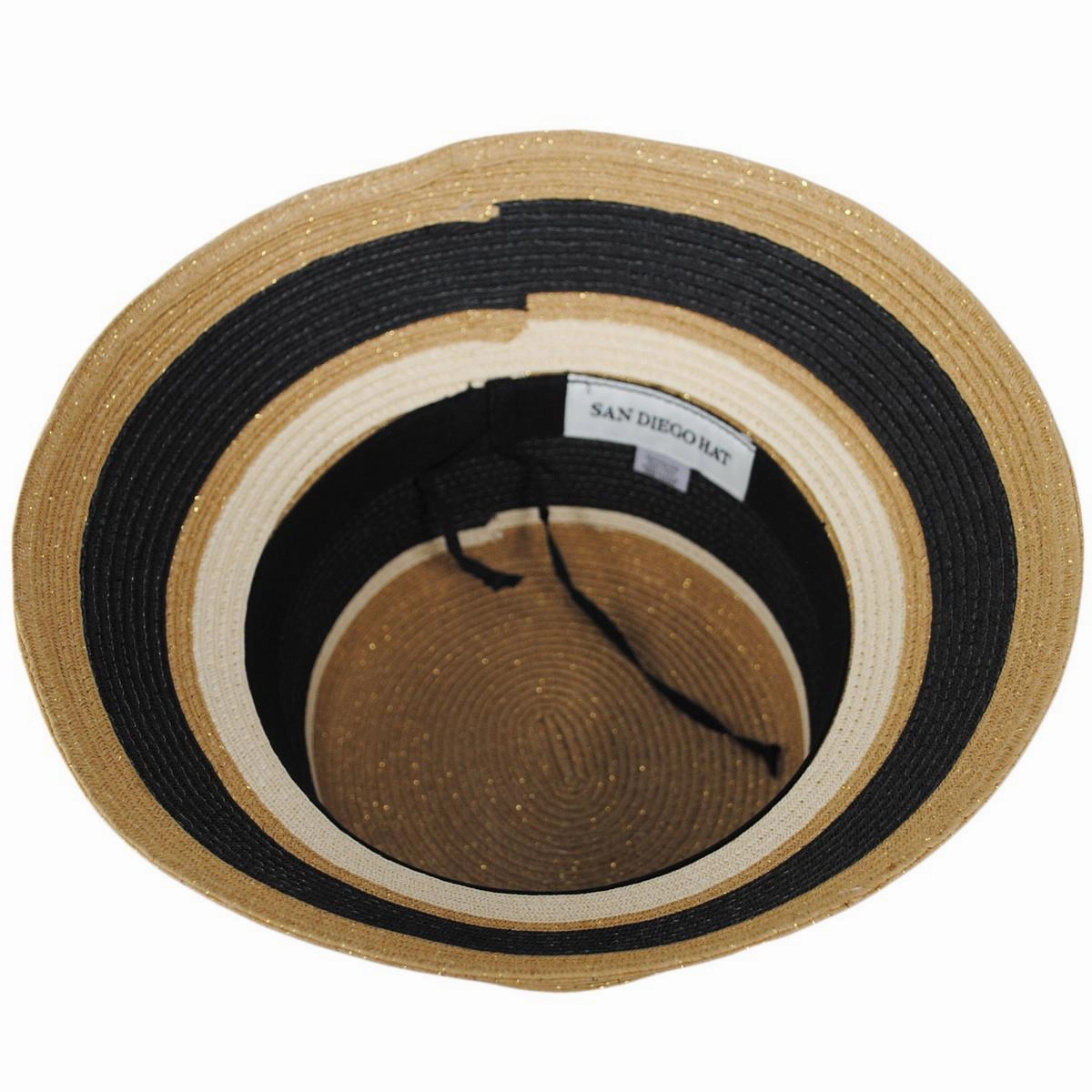 Las Palmas Striped Toyo Straw Bucket Hat
