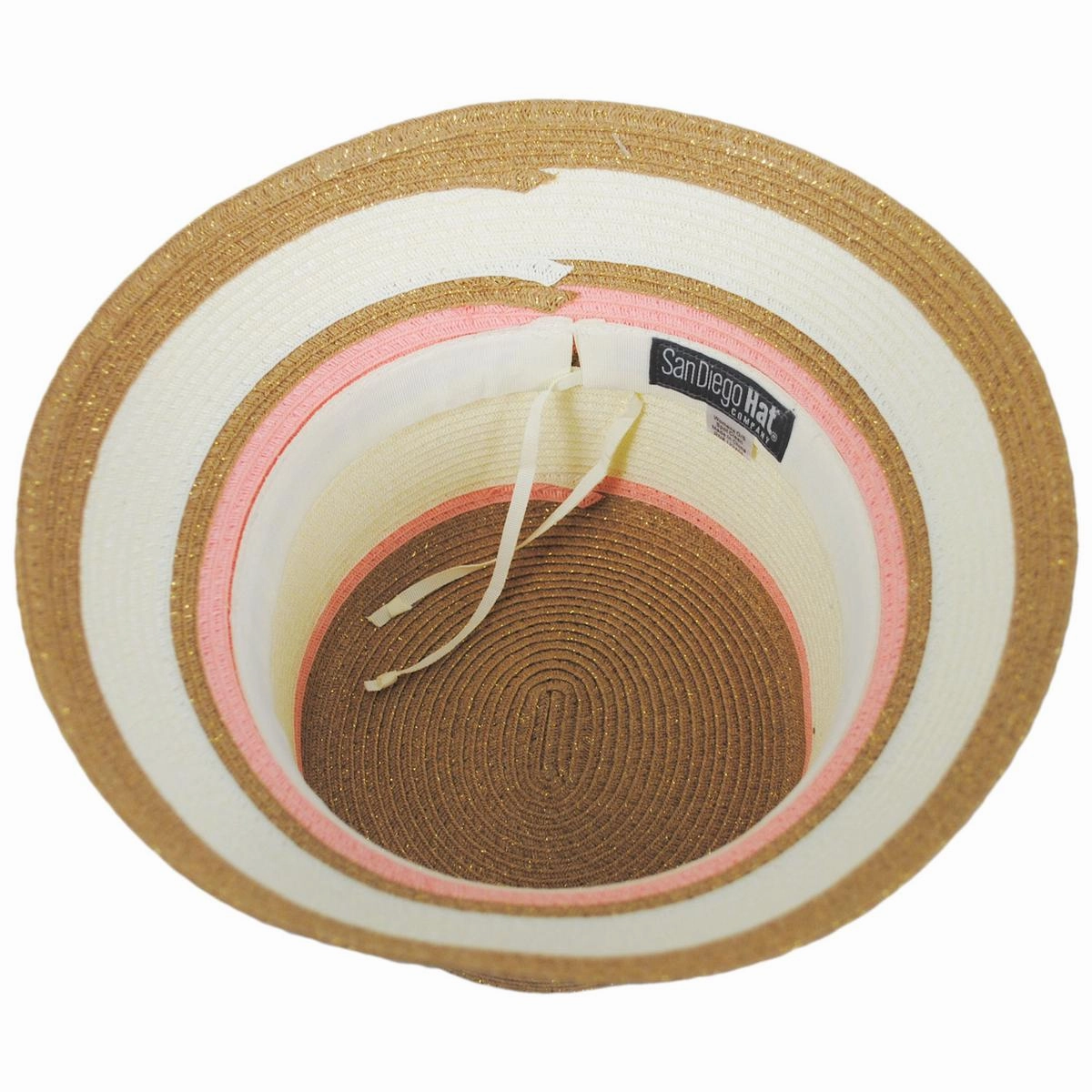 Las Palmas Striped Toyo Straw Bucket Hat