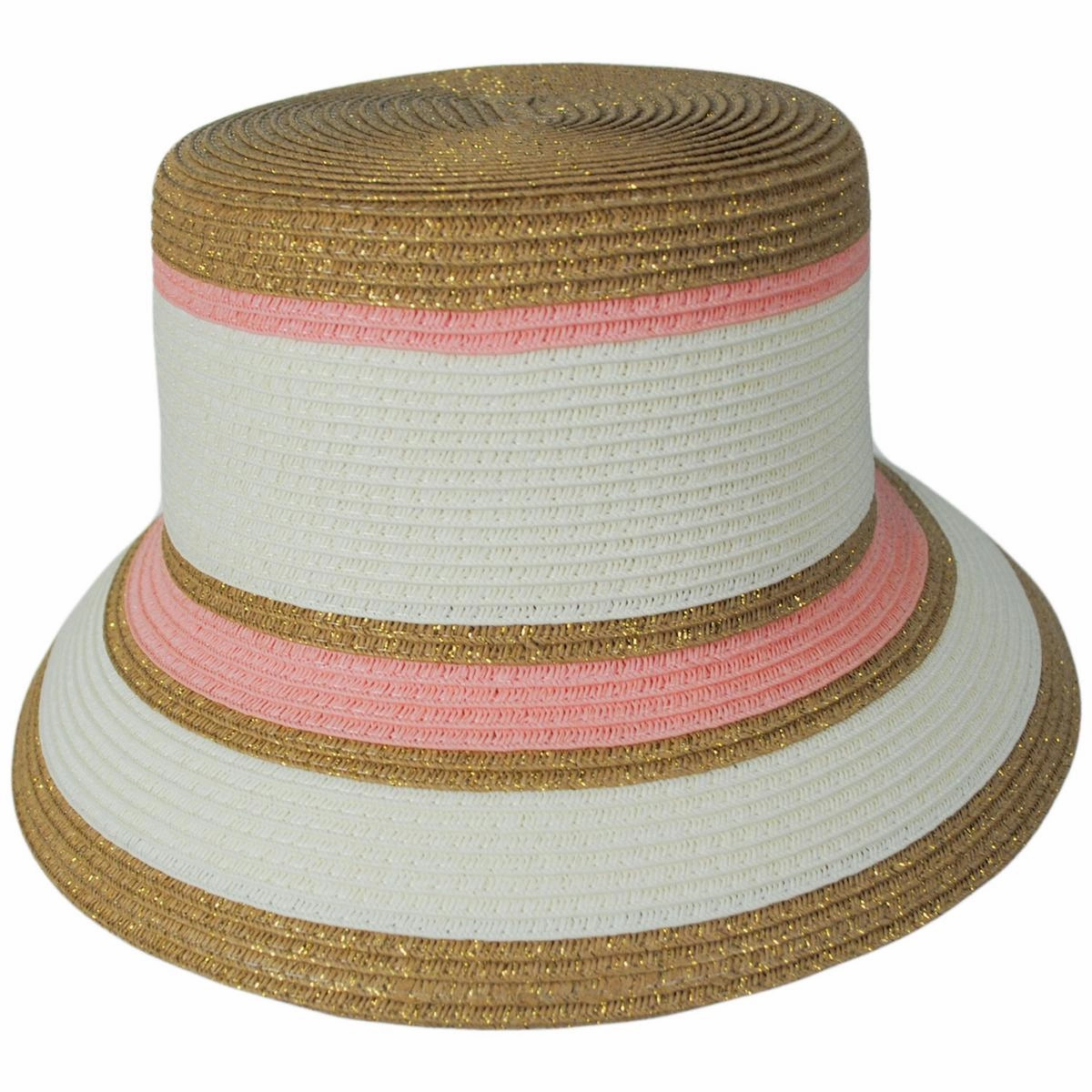 Las Palmas Striped Toyo Straw Bucket Hat