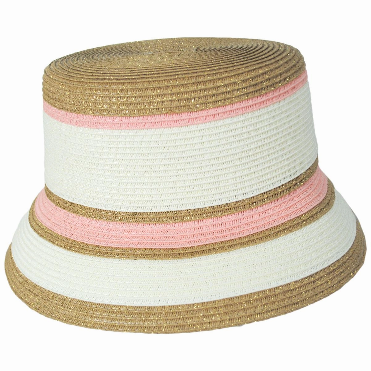 Las Palmas Striped Toyo Straw Bucket Hat