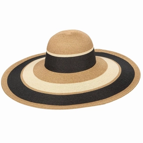 Las Palmas Striped Toyo Straw Swinger Sun Hat