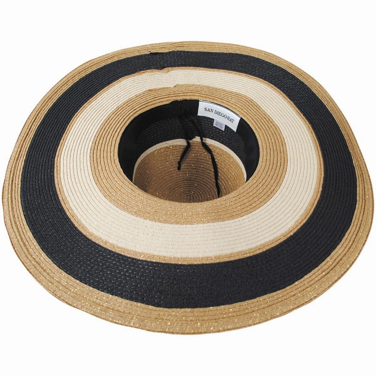 Las Palmas Striped Toyo Straw Swinger Sun Hat