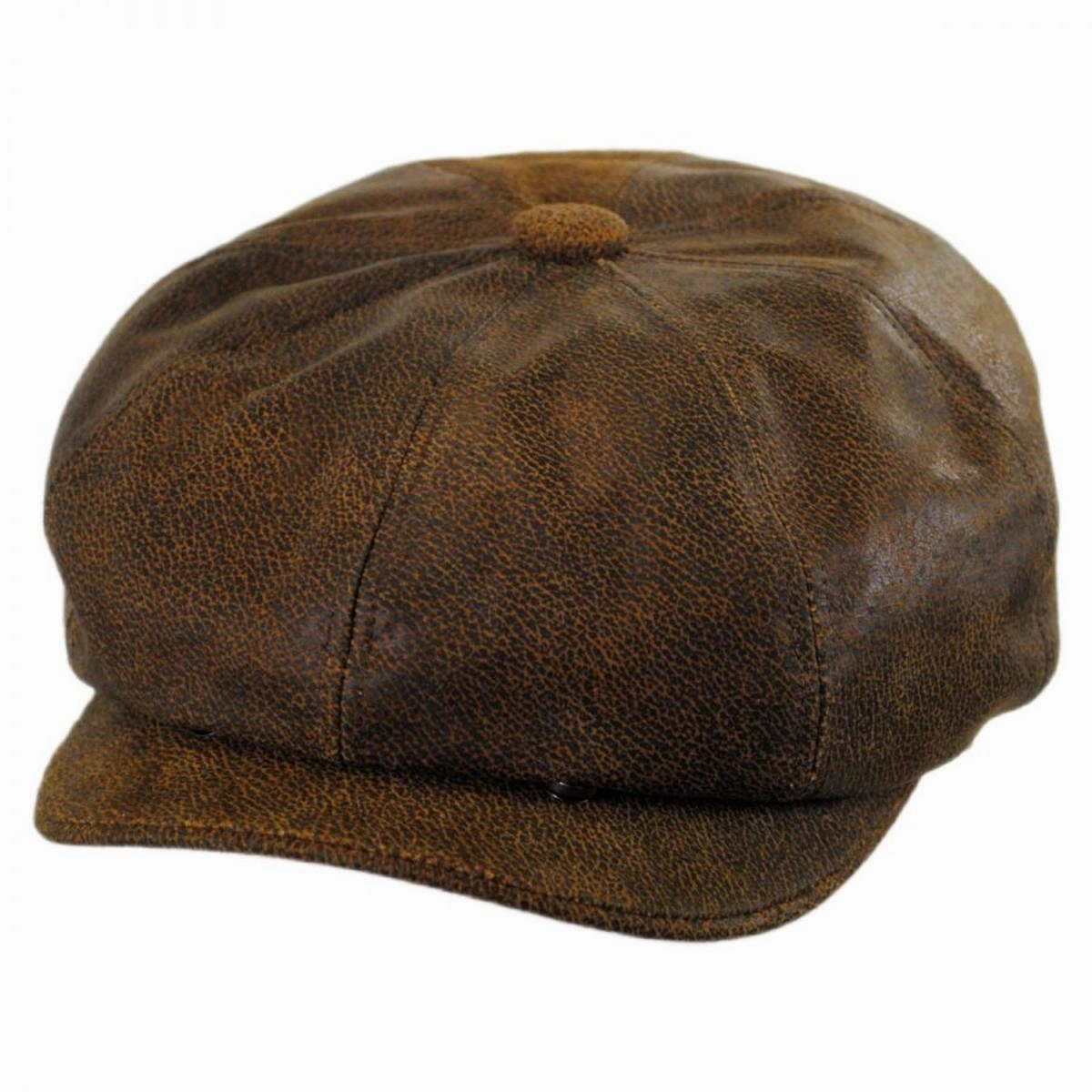 Leather Newsboy Cap