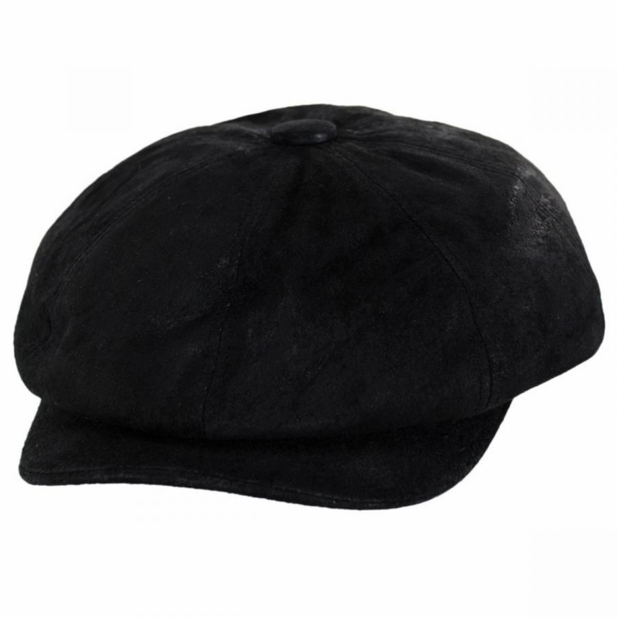 Leather Newsboy Cap