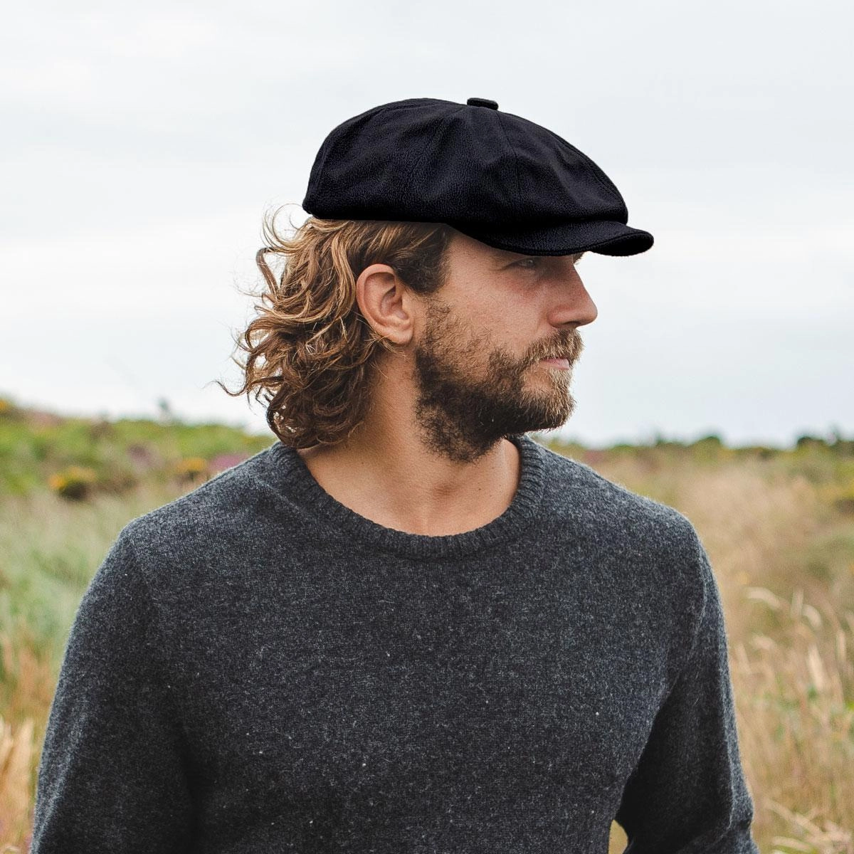Leather Newsboy Cap