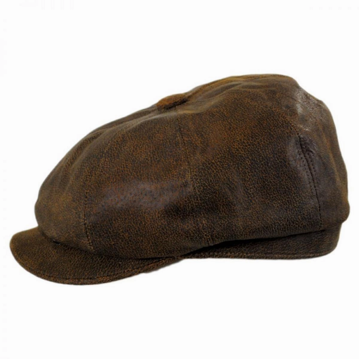 Leather Newsboy Cap
