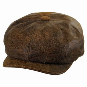Leather Newsboy Cap