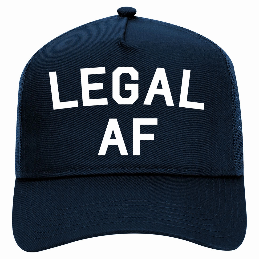 Legal AF 21st Birthday Retro Adult 5 Panel Mesh Trucker Hat