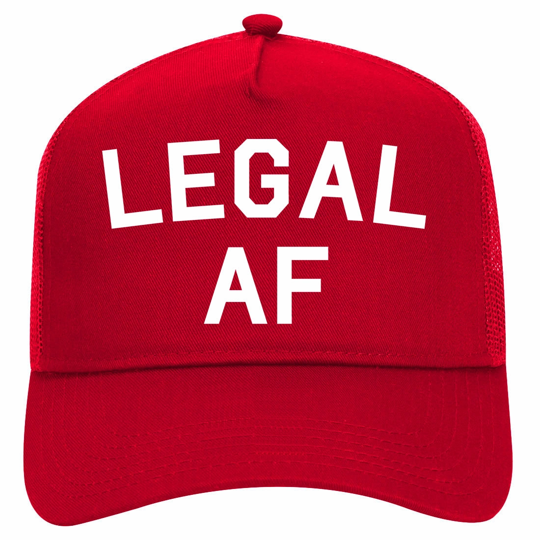 Legal AF 21st Birthday Retro Adult 5 Panel Mesh Trucker Hat