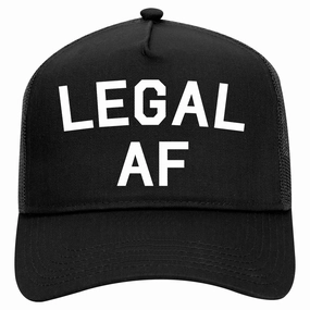 Legal AF 21st Birthday Retro Adult 5 Panel Mesh Trucker Hat