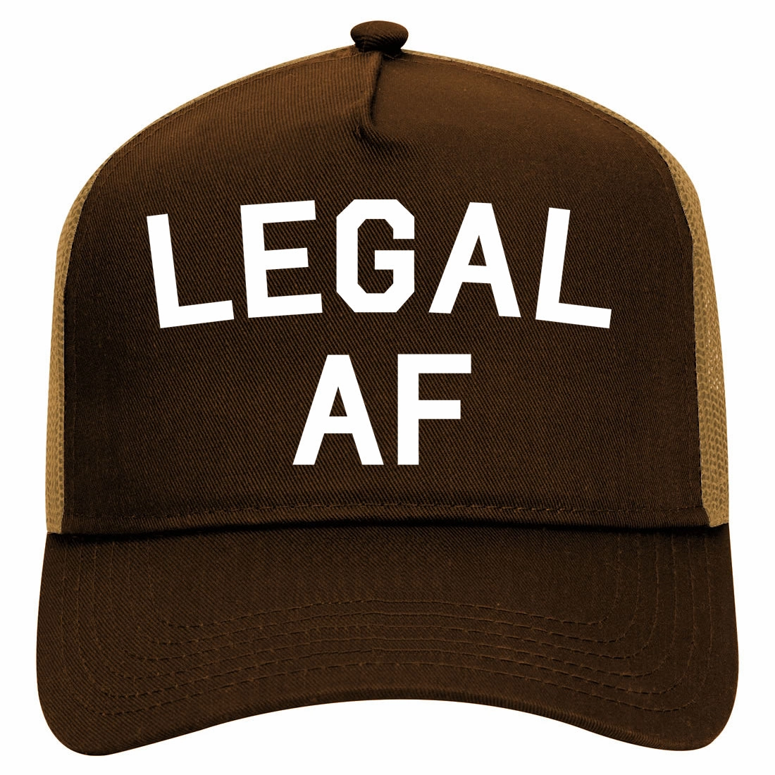 Legal AF 21st Birthday Retro Adult 5 Panel Mesh Trucker Hat