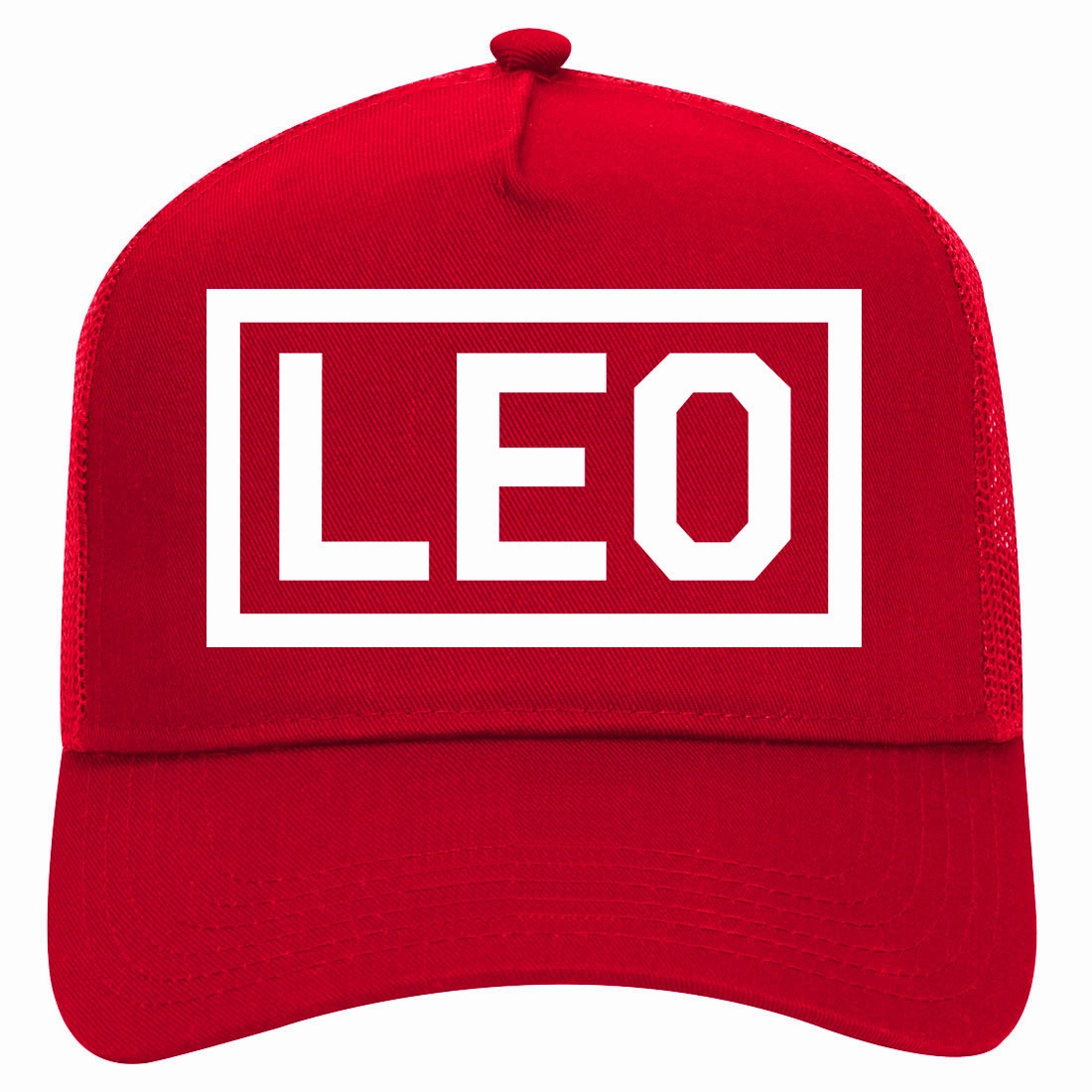 Leo Horoscope Sign Retro Adult 5 Panel Mesh Trucker Hat
