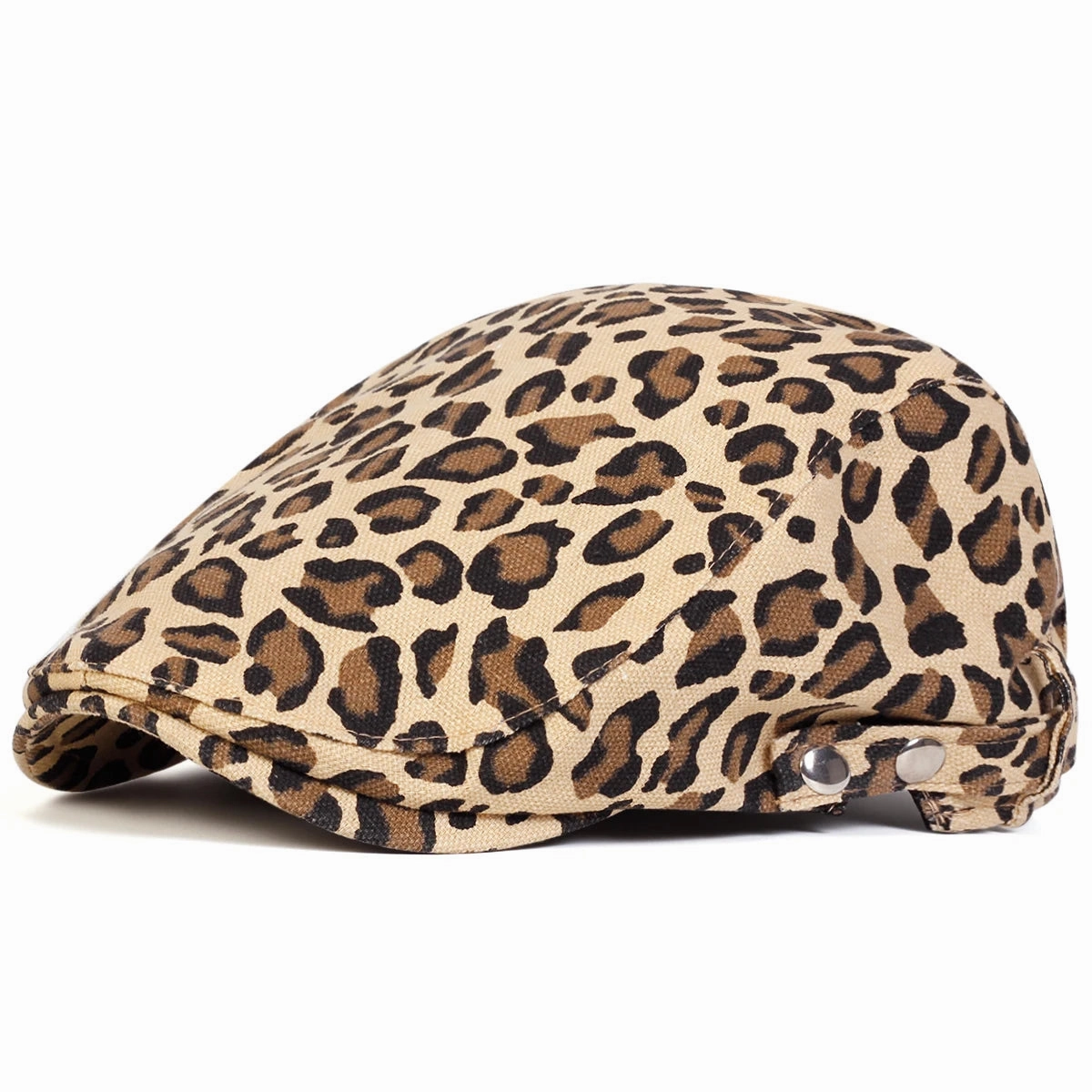 Leopard Skin Print Flat Cap