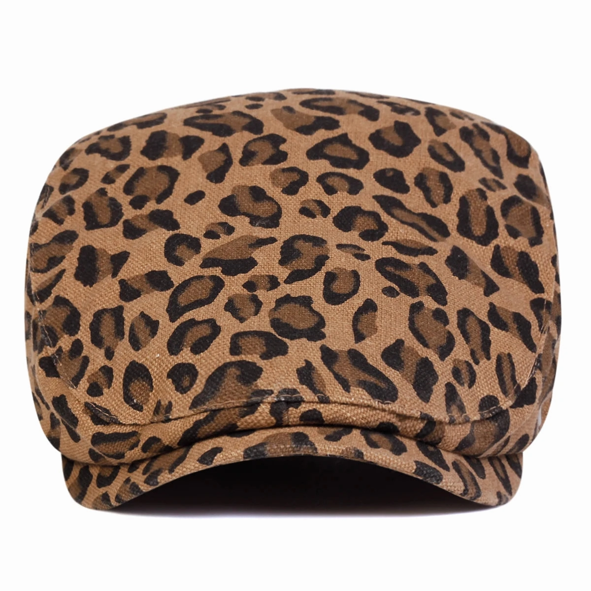 Leopard Skin Print Flat Cap