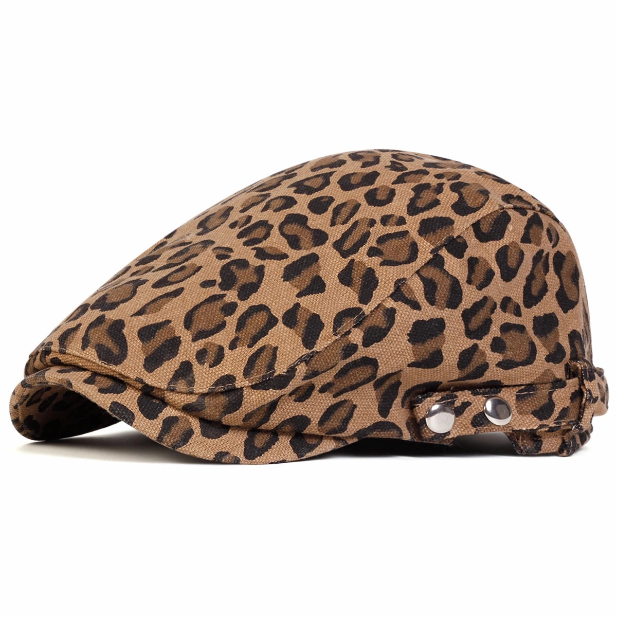 Leopard Skin Print Flat Cap