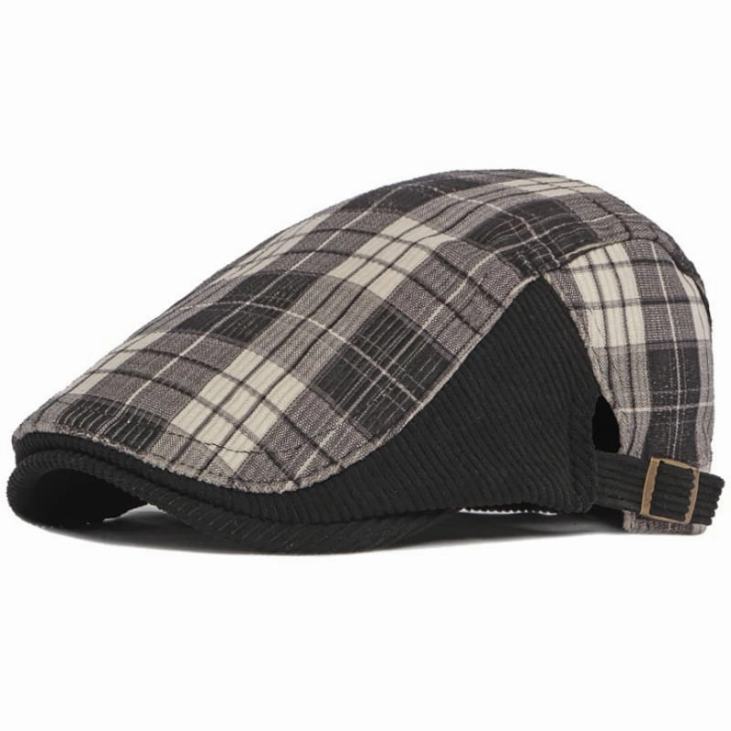 Leroy Tartan Corduroy Flat Cap