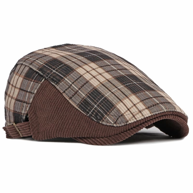 Leroy Tartan Corduroy Flat Cap