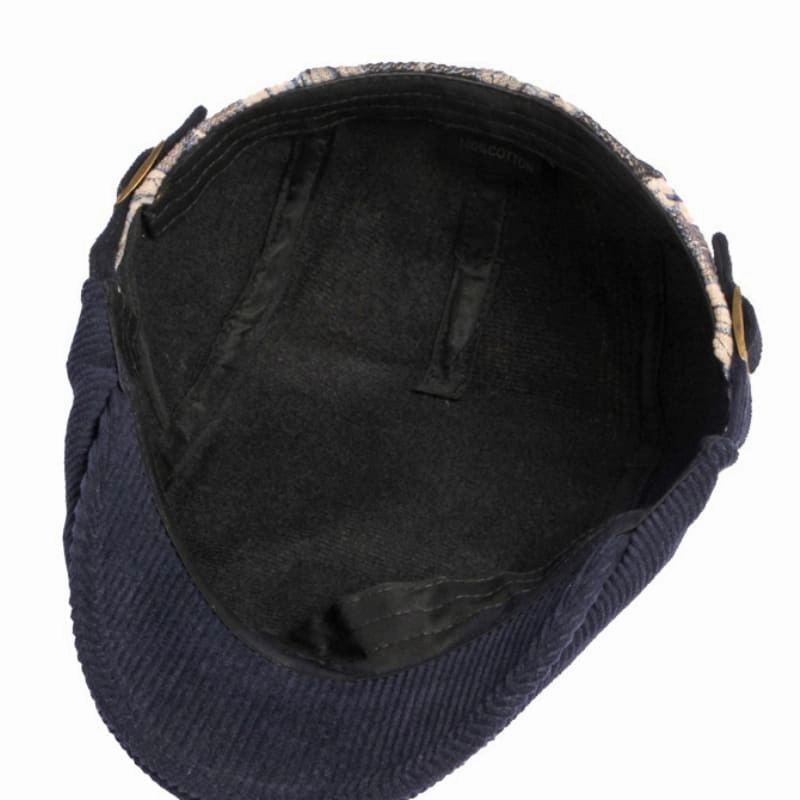 Leroy Tartan Corduroy Flat Cap