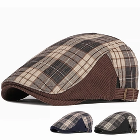 Leroy Tartan Corduroy Flat Cap