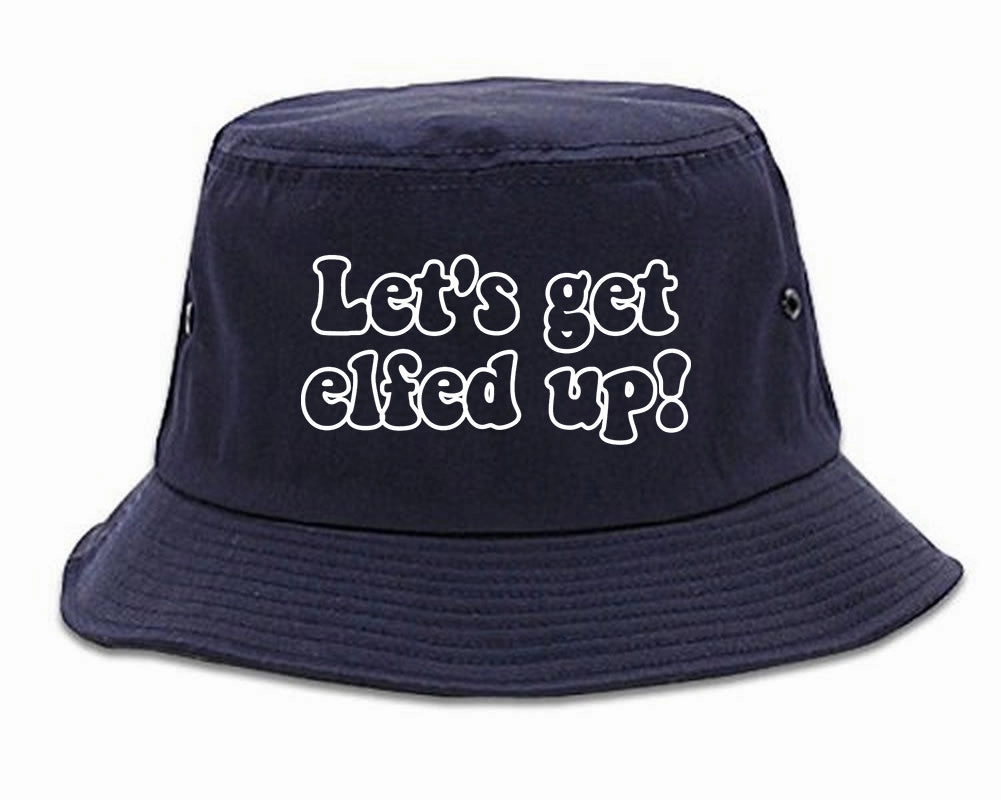 Lets Get Elfed Up Funny Christmas Mens Bucket Hat