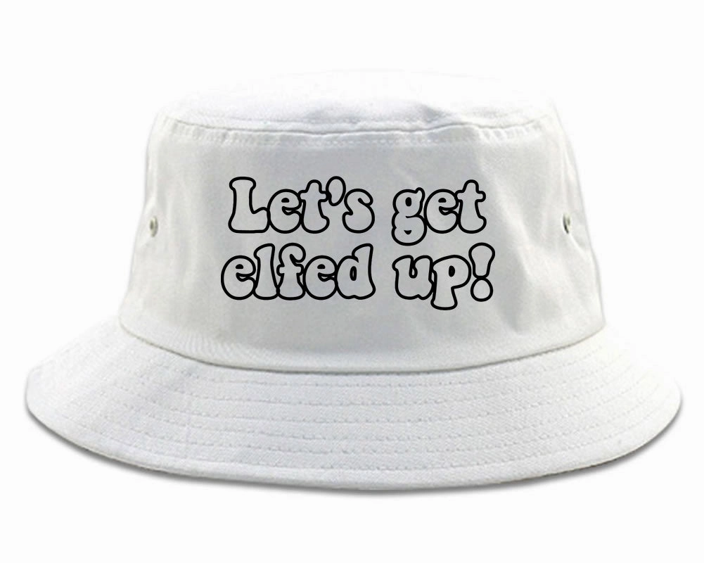 Lets Get Elfed Up Funny Christmas Mens Bucket Hat