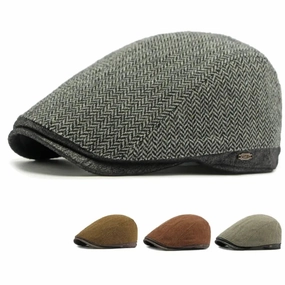 Leyton Herringbone Flat Cap