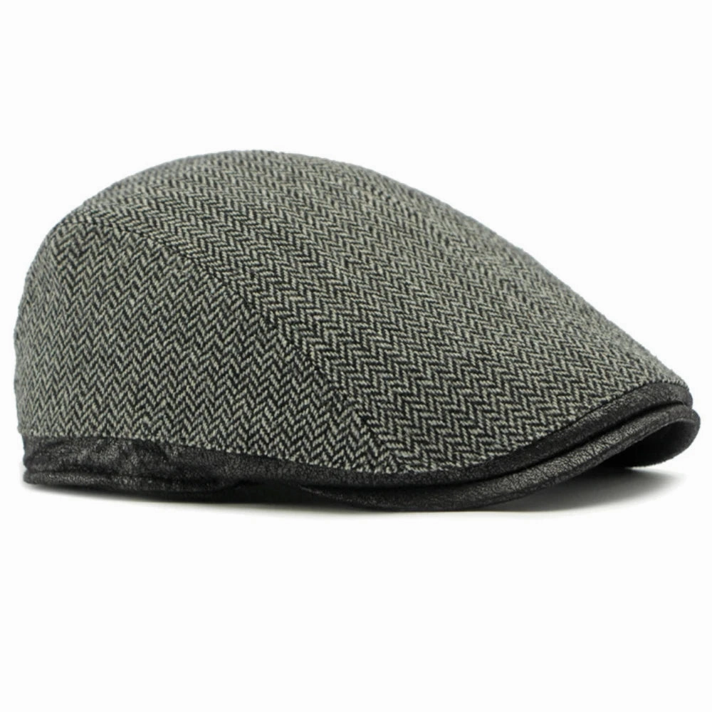 Leyton Herringbone Flat Cap