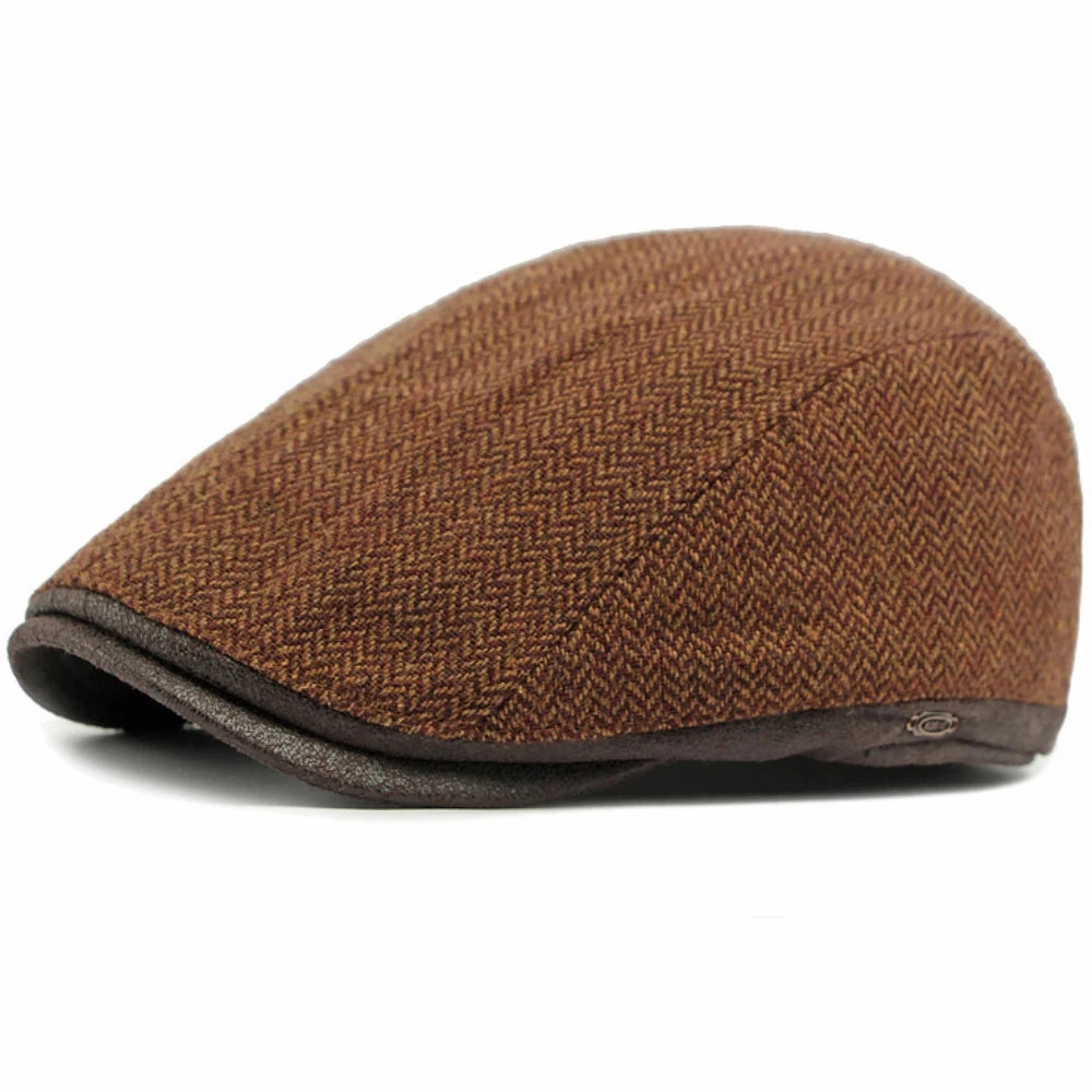 Leyton Herringbone Flat Cap