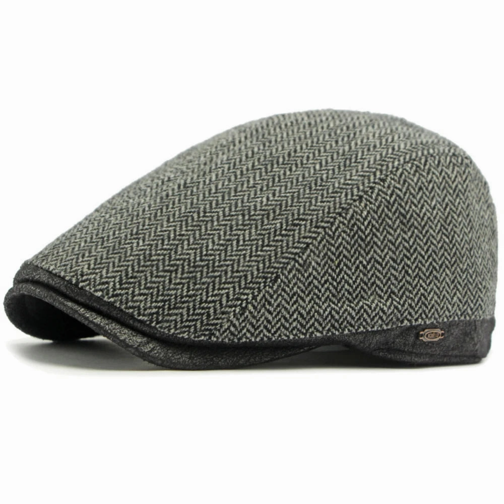 Leyton Herringbone Flat Cap