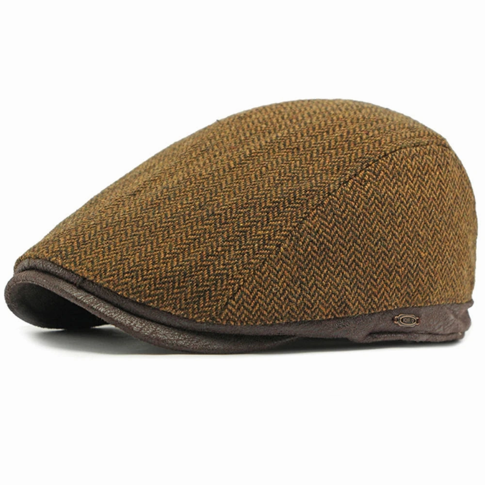 Leyton Herringbone Flat Cap