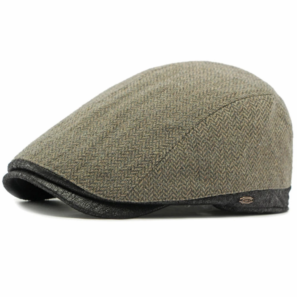 Leyton Herringbone Flat Cap