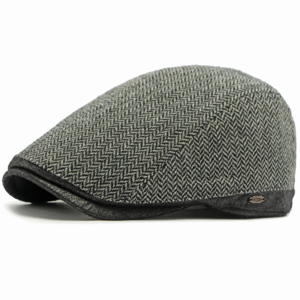 Leyton Herringbone Flat Cap