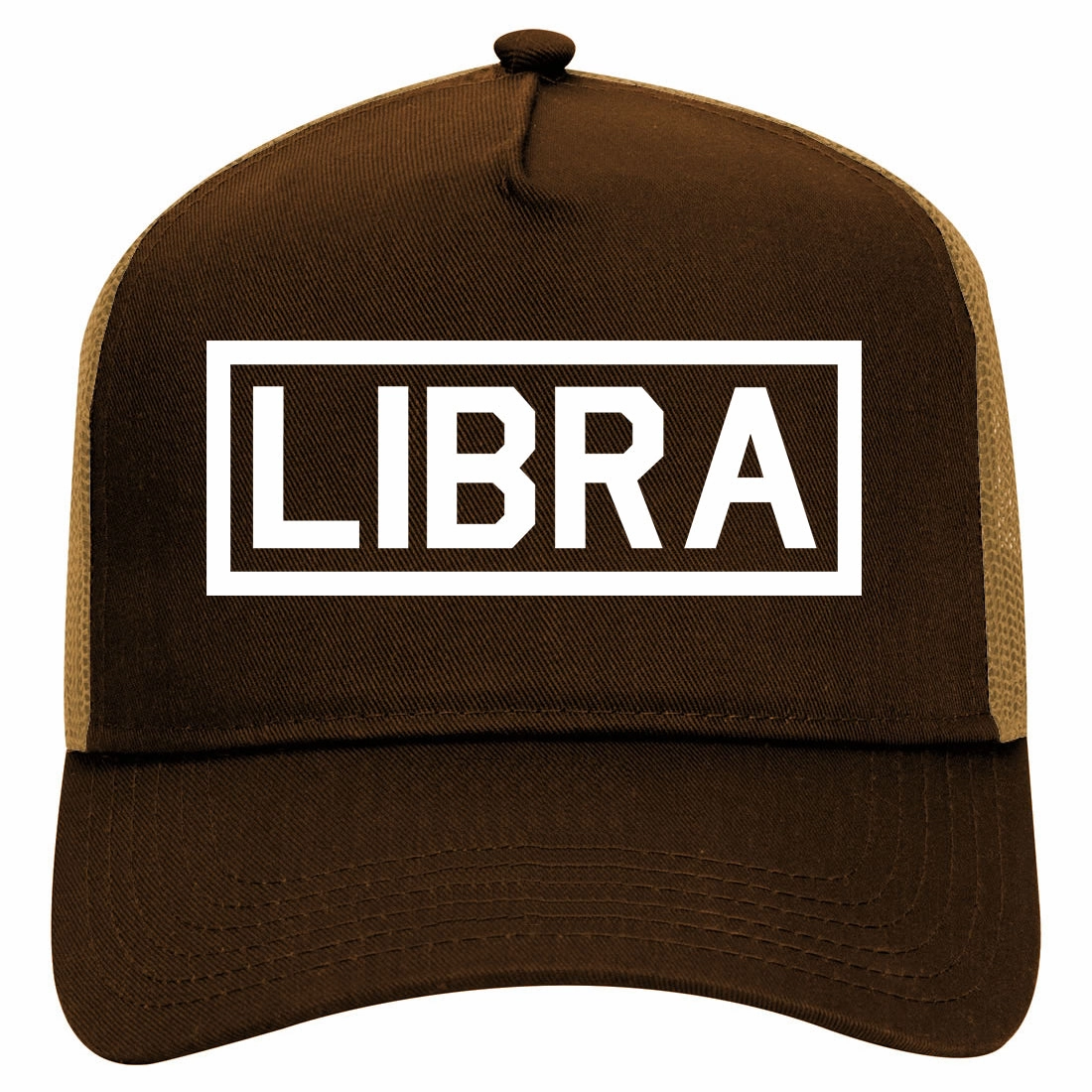 Libra Horoscope Astrology Sign Retro Adult 5 Panel Mesh Trucker Hat