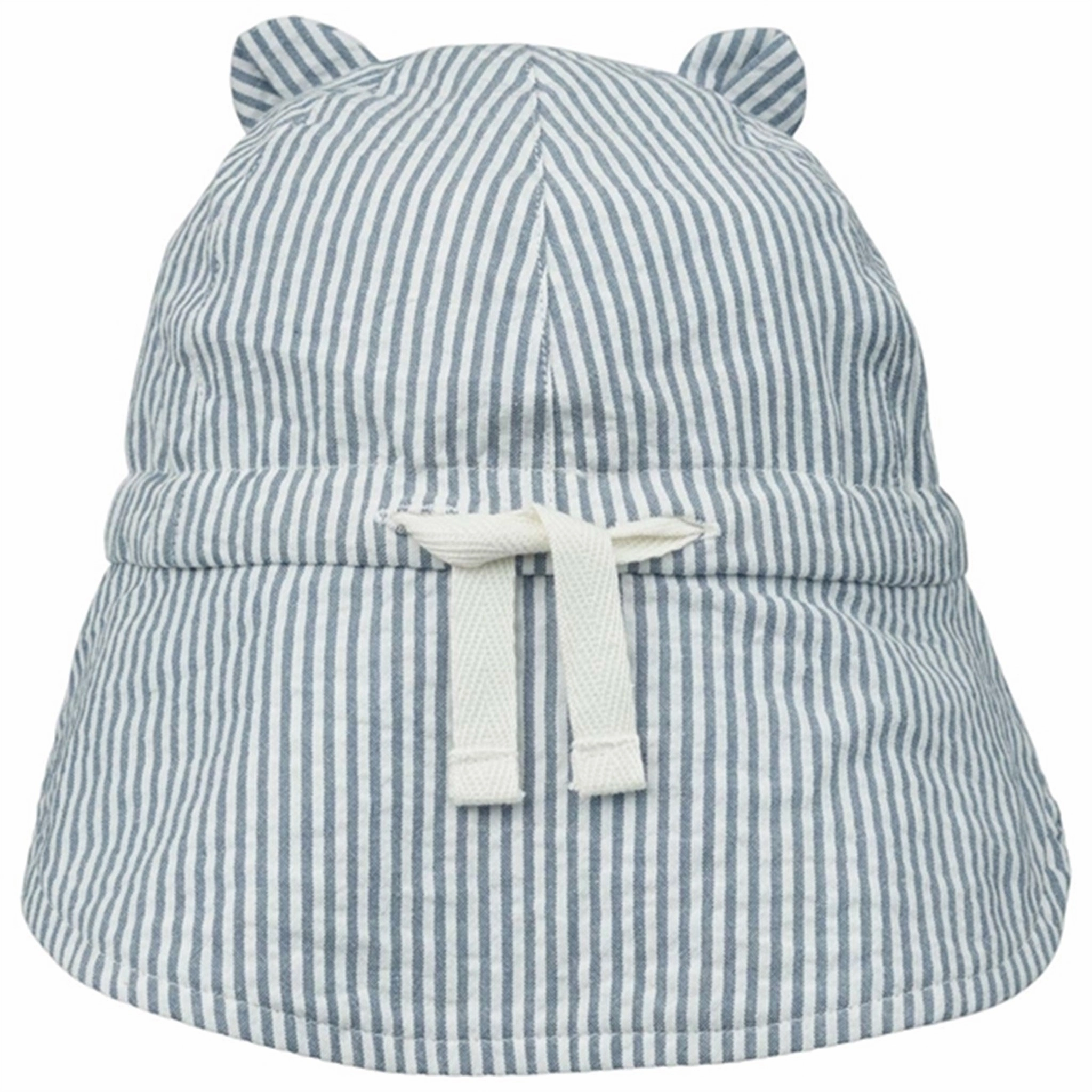 Liewood Gorm Sun Hat Stripe Blue Wave/Creme de la Creme