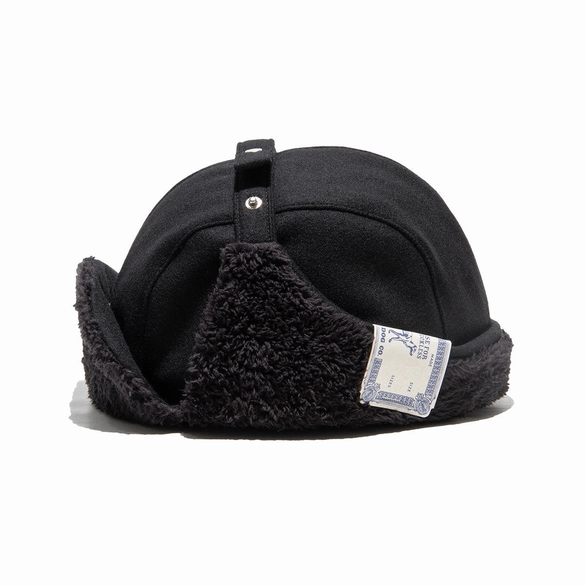 LIGHT MELTON FLIGHT CAP - Black