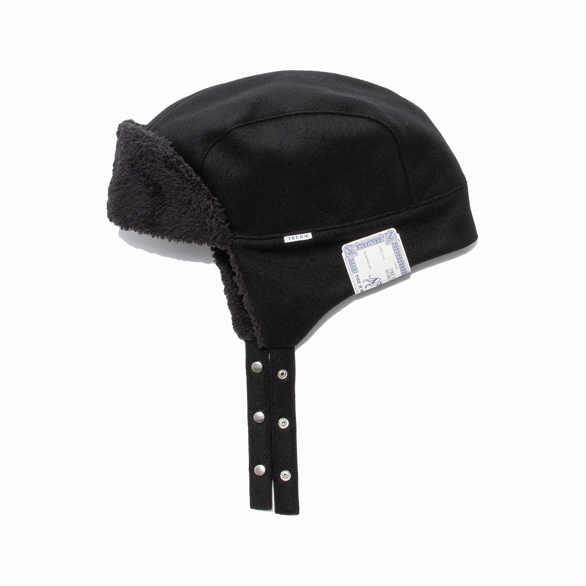 LIGHT MELTON FLIGHT CAP - Black