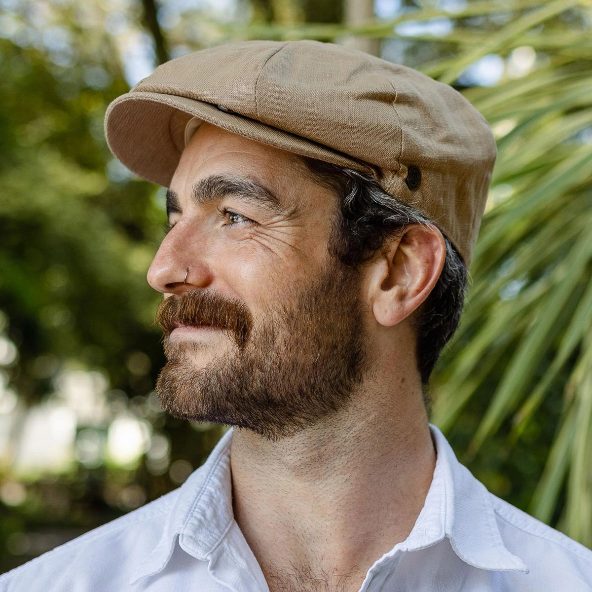 Linen and Cotton Newsboy Cap