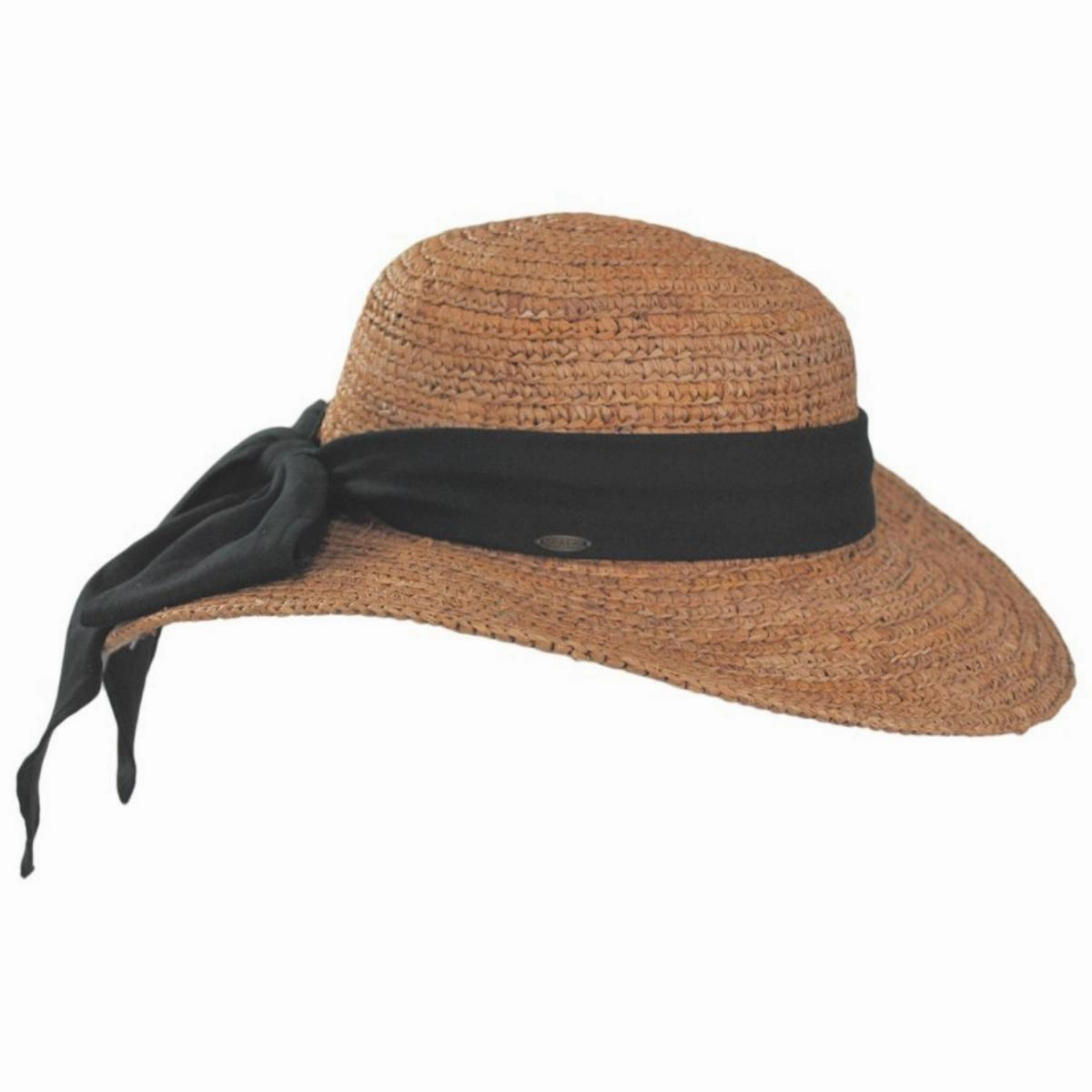 Linen Band Raffia Straw Swinger Hat