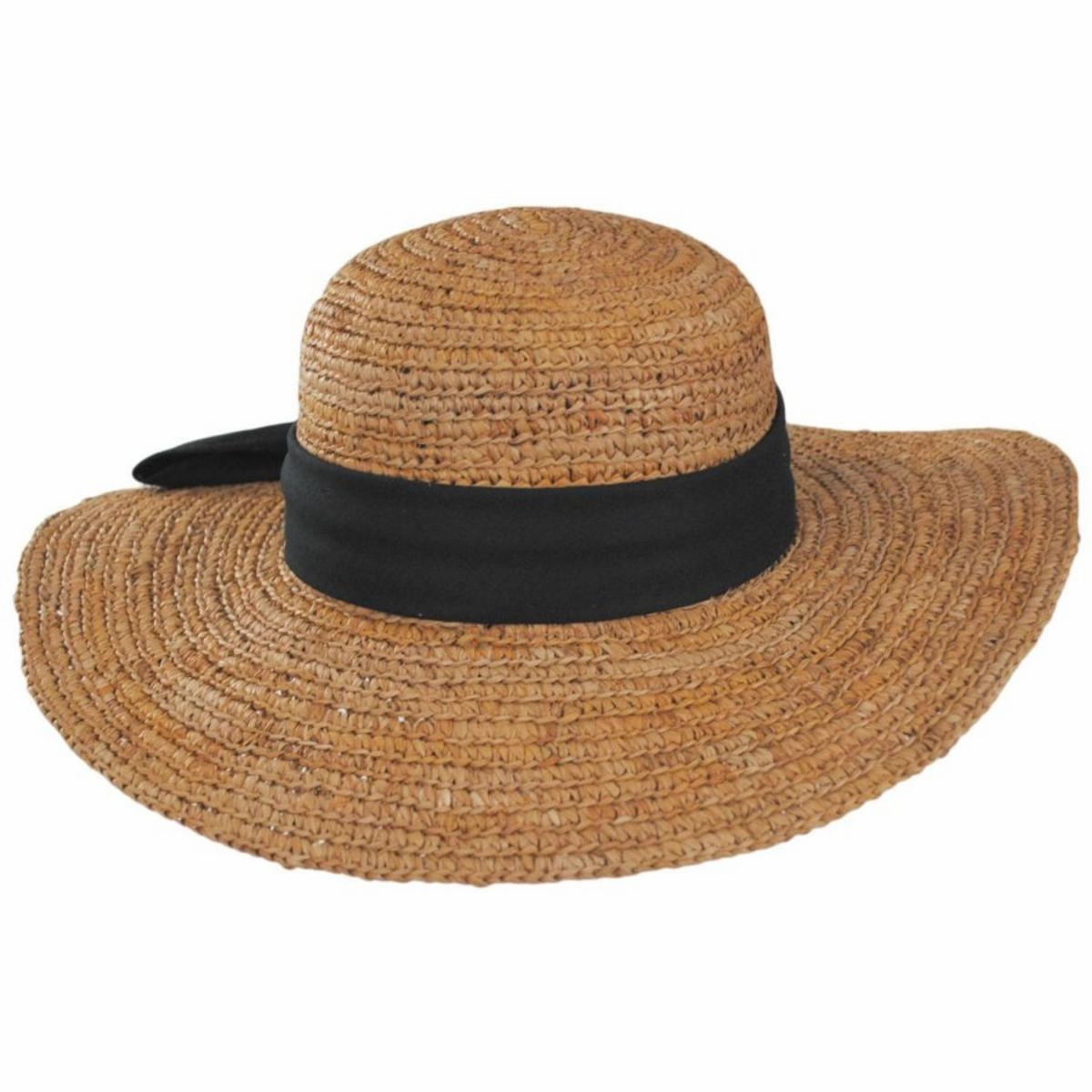 Linen Band Raffia Straw Swinger Hat