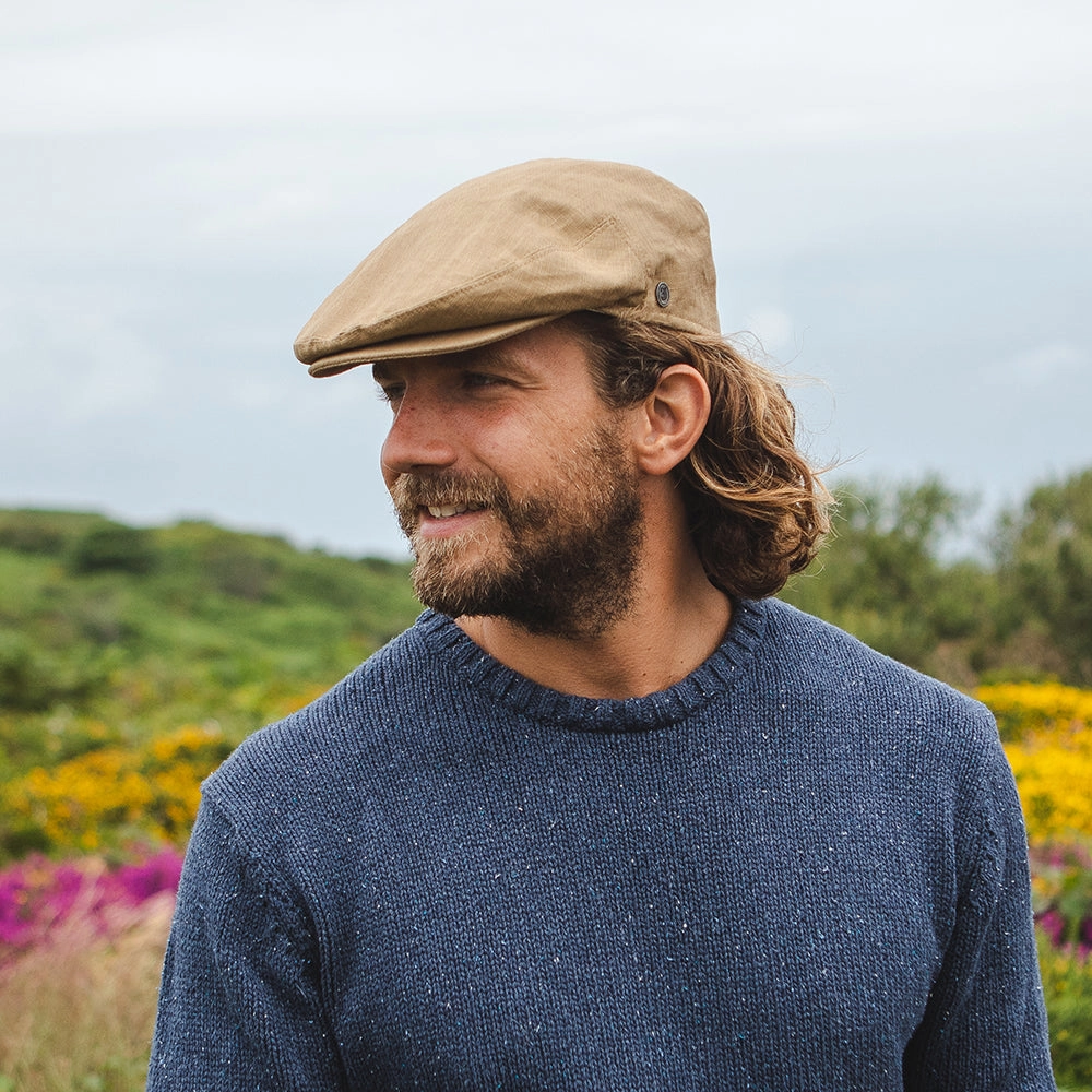 Linen Flat Cap - Camel - Wholesale Pack