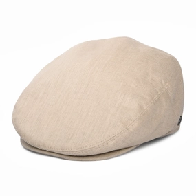 Linen Flat Cap - Natural