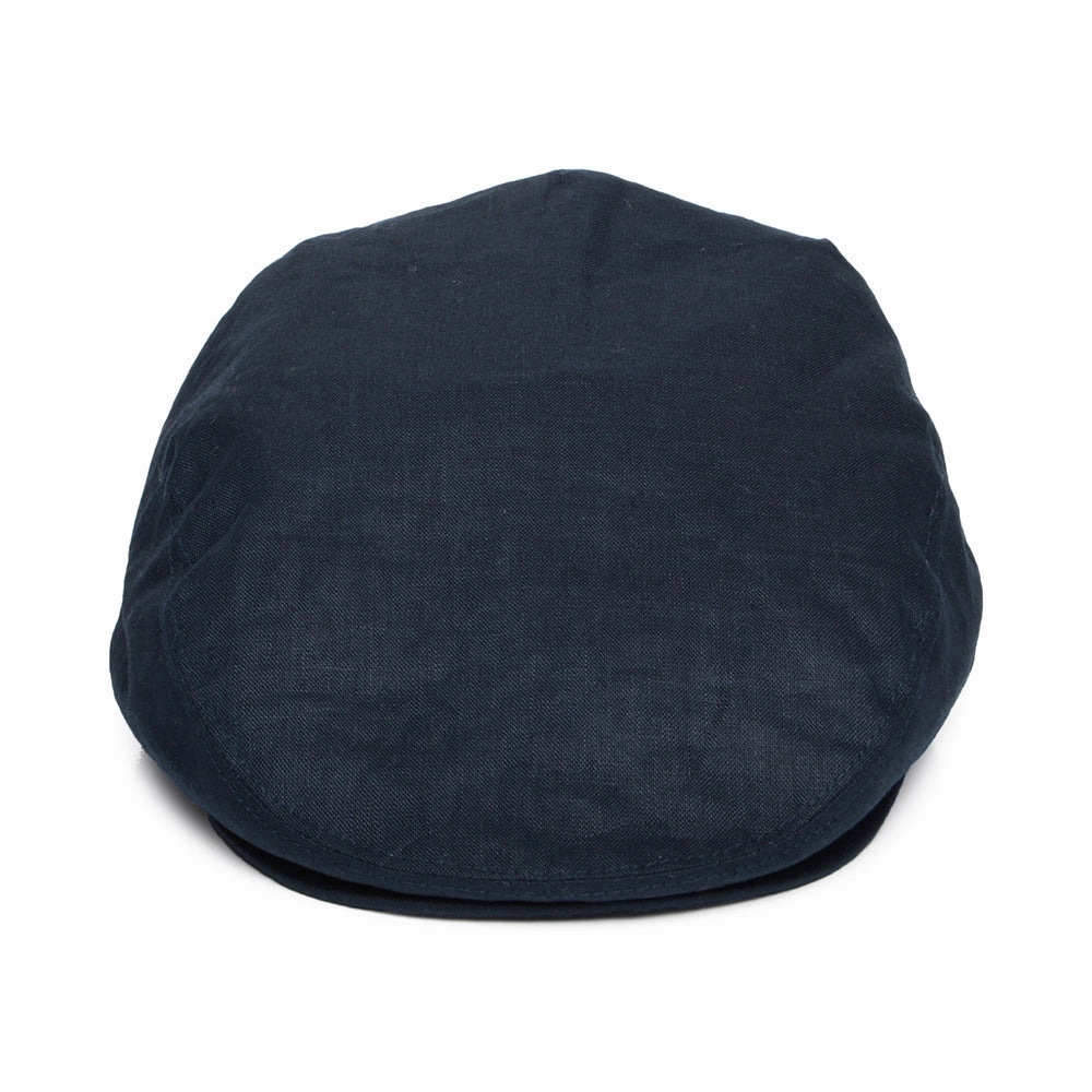 Linen Flat Cap - Navy Blue
