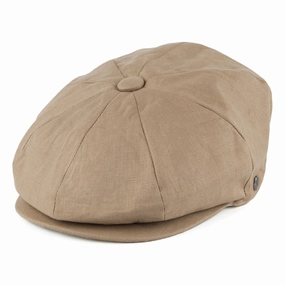 Linen Newsboy Cap - Camel