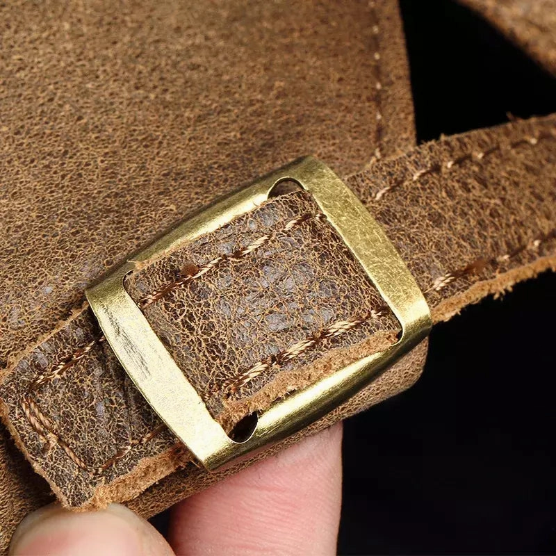 Liverpool Brown Genuine Leather Duckbill Flat Cap