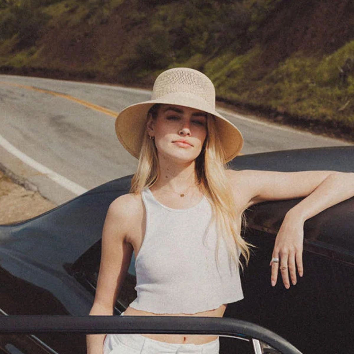 Lopez Vent Crown Panama Straw Sun Hat