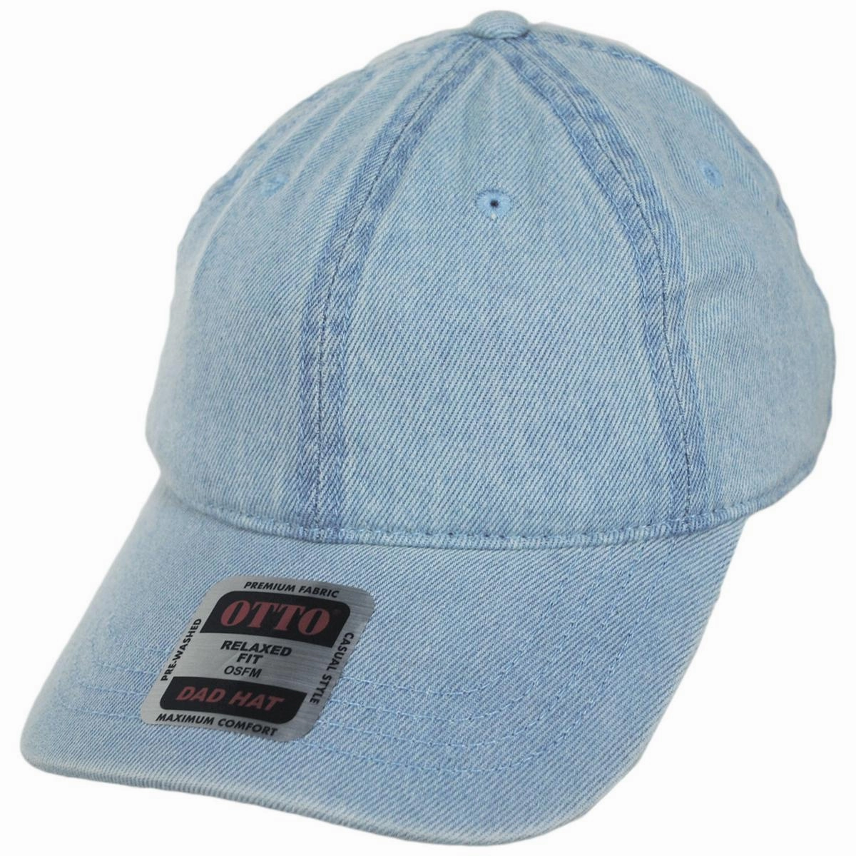 LoPro Washed Cotton Denim Strapback Baseball Cap Dad Hat