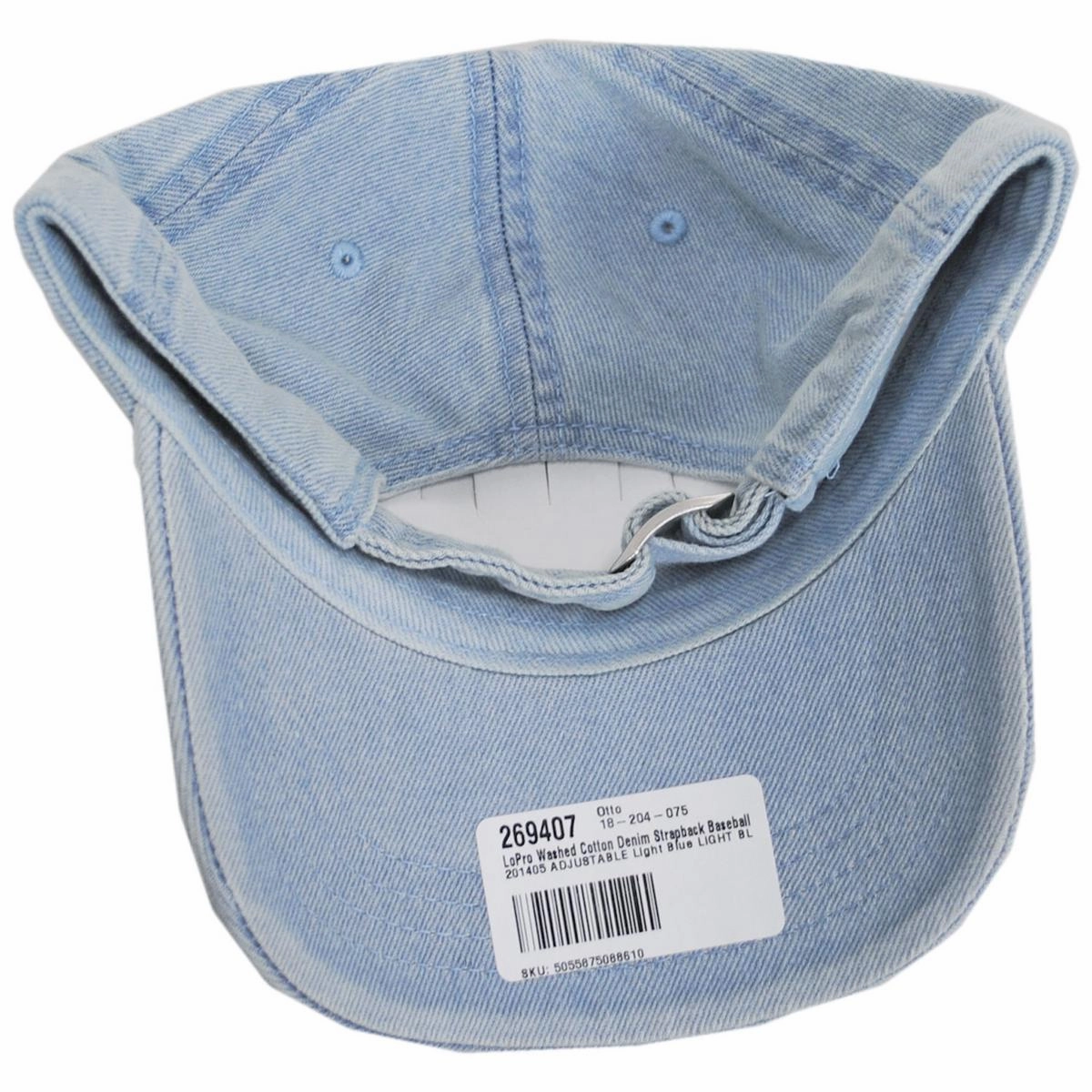 LoPro Washed Cotton Denim Strapback Baseball Cap Dad Hat