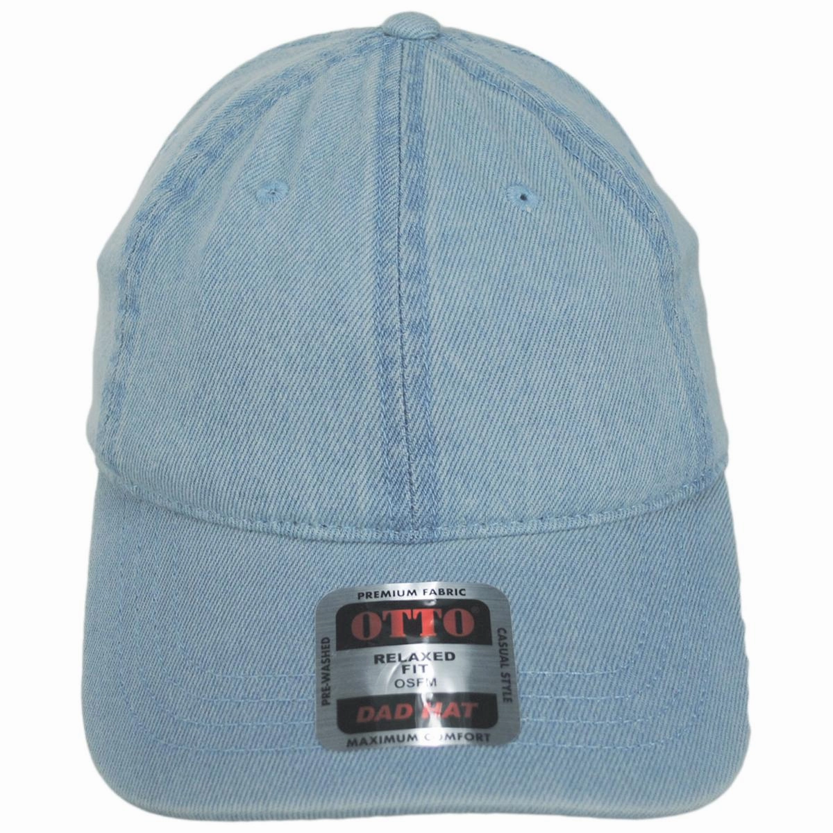 LoPro Washed Cotton Denim Strapback Baseball Cap Dad Hat