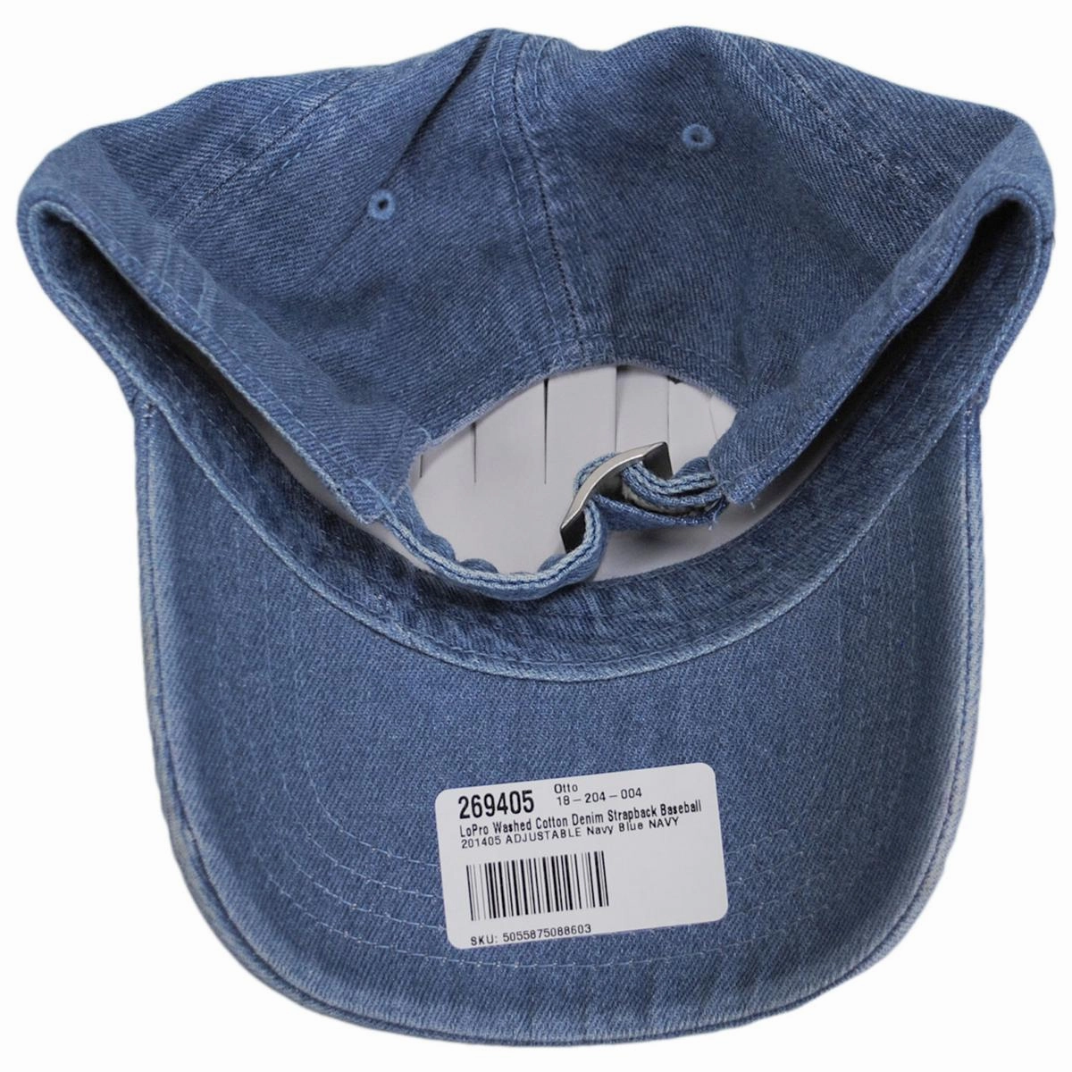 LoPro Washed Cotton Denim Strapback Baseball Cap Dad Hat