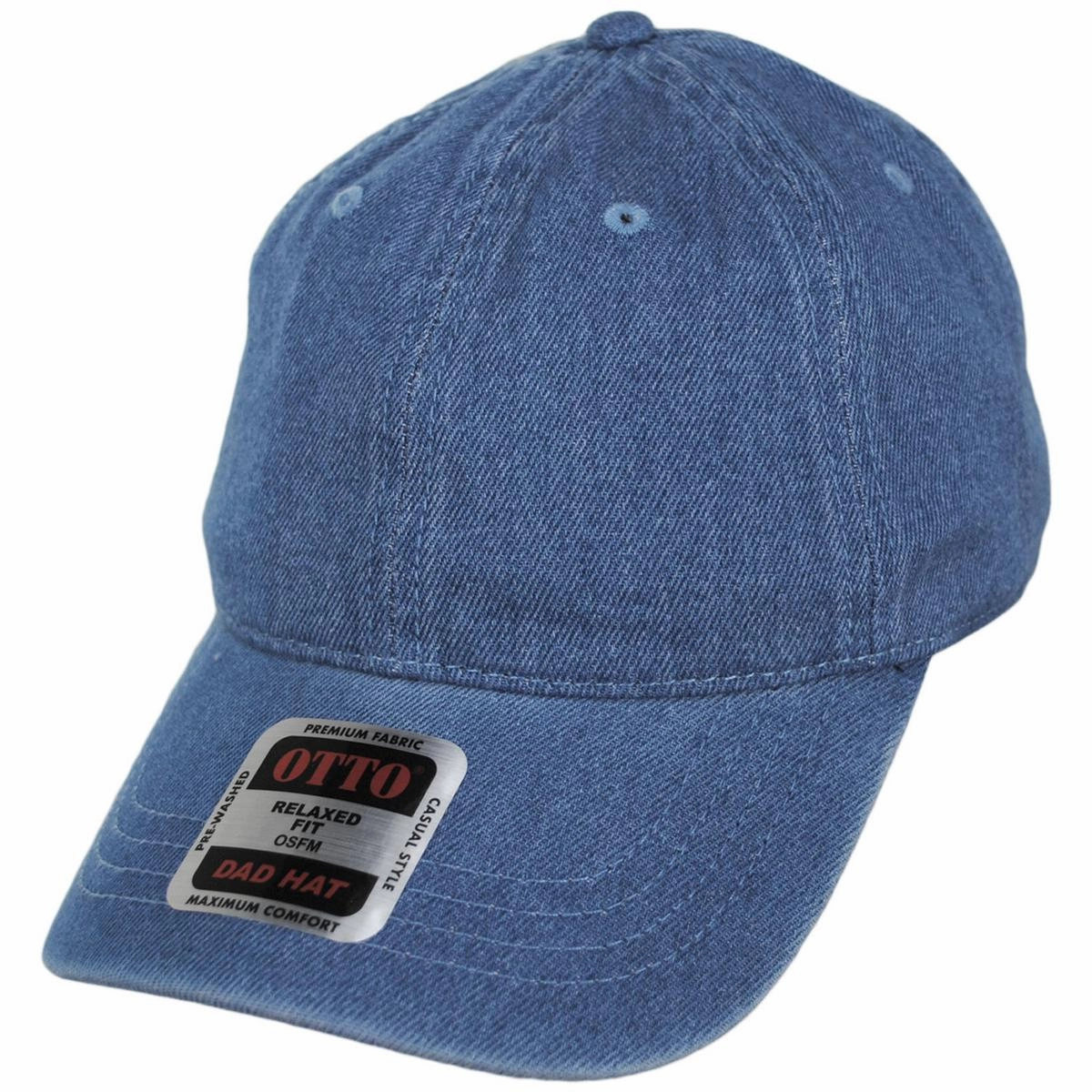 LoPro Washed Cotton Denim Strapback Baseball Cap Dad Hat